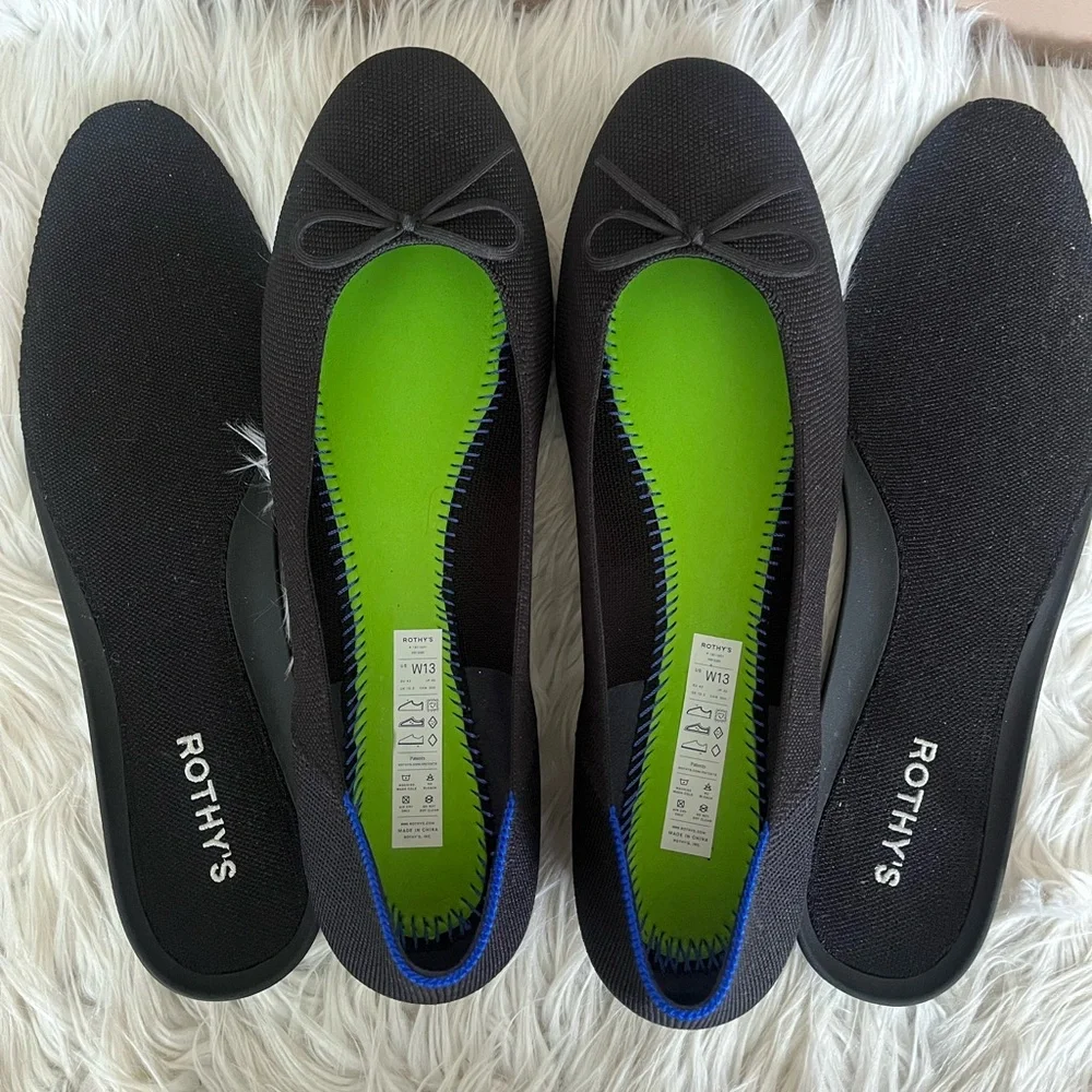 {Rothy's} The Ballet Flat with Bow in Black - Womens 13